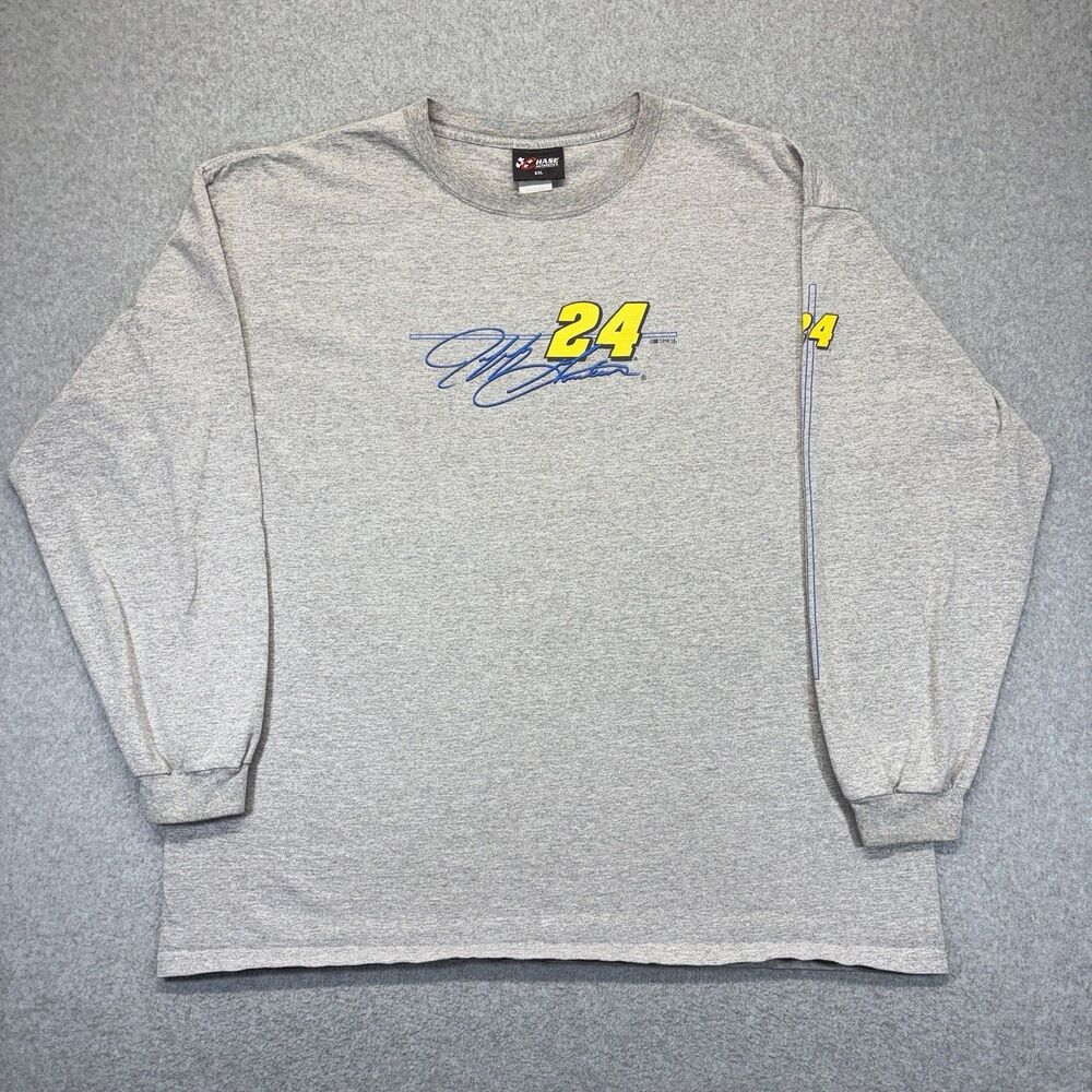 Chase Authentics Jeff Gordon 24 NASCAR Long Sleeve T-Shirt Men’s 2XL Gray USA